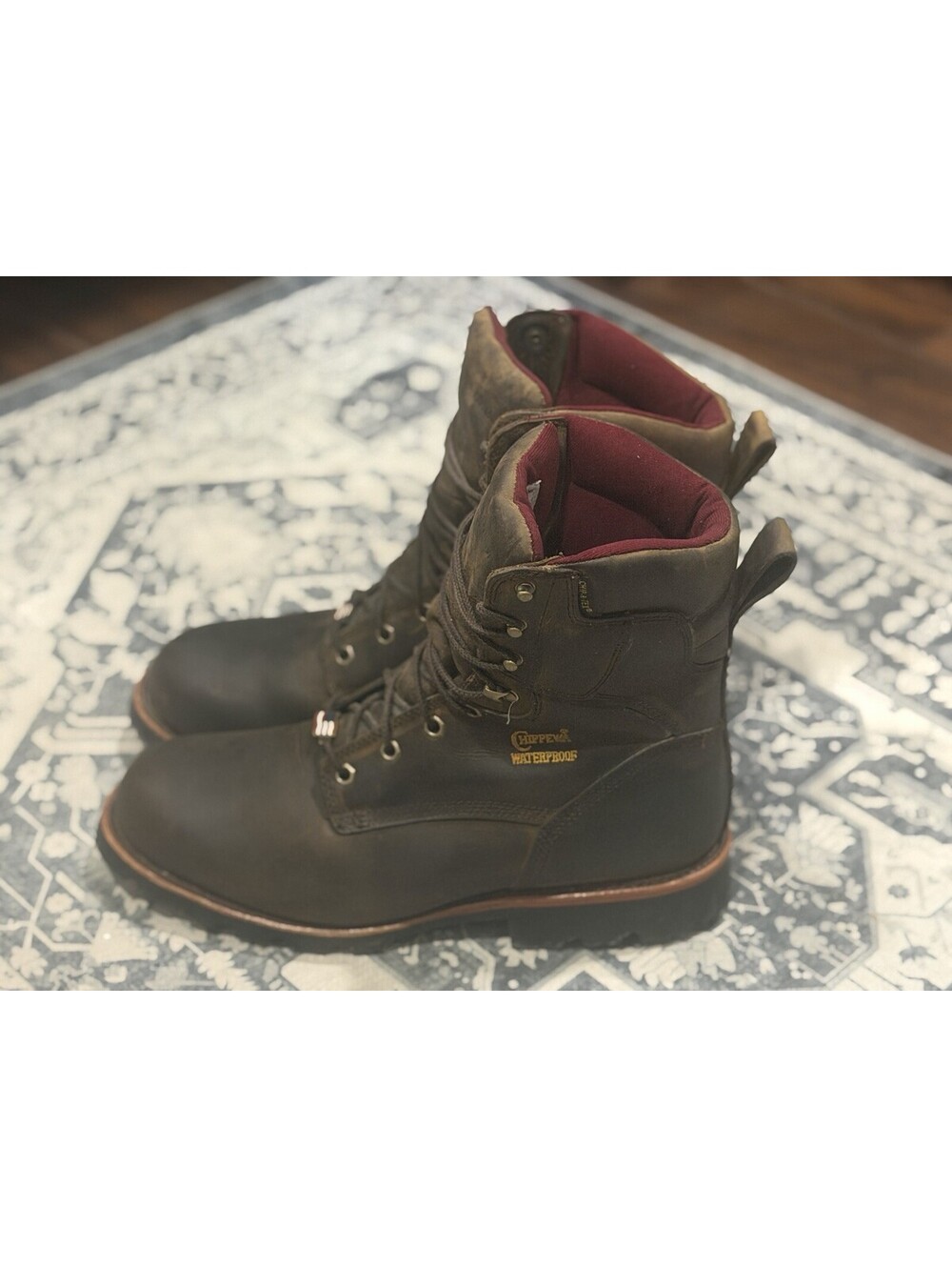 Men’s 13 E Chippewa Boots 29416 Ryodan 8" Waterproof Brown Lace Up Boot USA